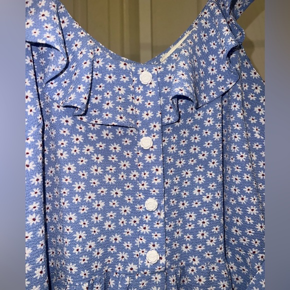 Blue Floral Full Length Dress - Picture 3 of 4